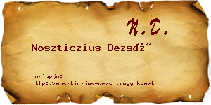 Noszticzius Dezső névjegykártya